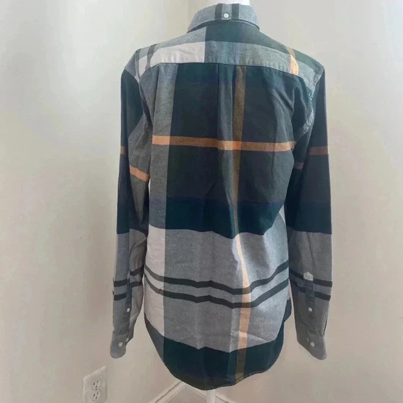 Barbour Mens Tartan 7 Tailored Plaid Long-sleeve Shirt Size m - Picture 2 of 7